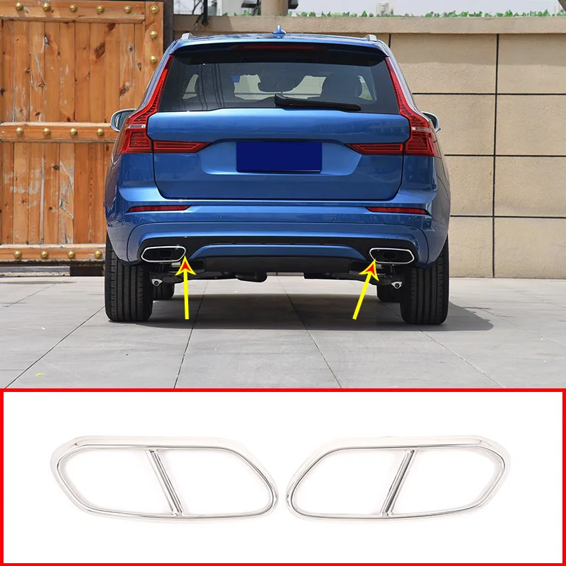 2 шт. декоративный глушитель выхлопной трубы из нержавеющей стали для Volvo XC60 2018 2019