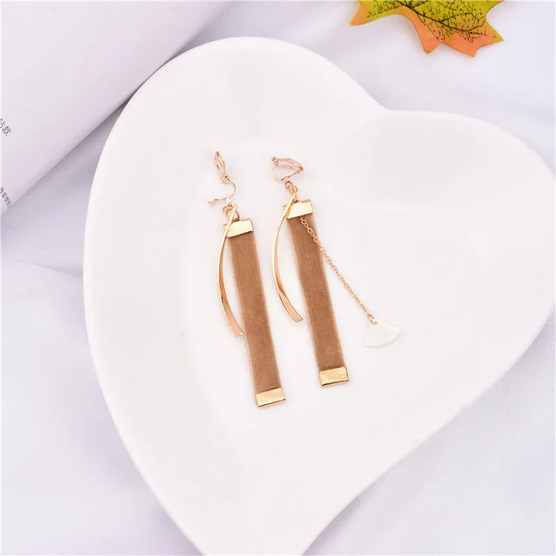 Персонализированные модные геометрические асимметричные серьги-клипсы с полым