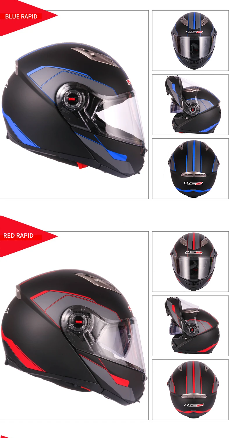 Шлем casco capacete LS2 ff370 flip up stomtrooper road bike moto для moto rcycle с солнцезащитным объективом