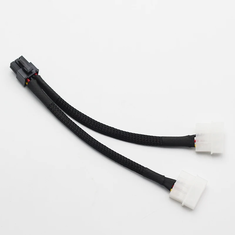 Новый 1 шт. двойной 4 Pin до 6 Molex PCI-E внешняя видеокарта кабель питания
