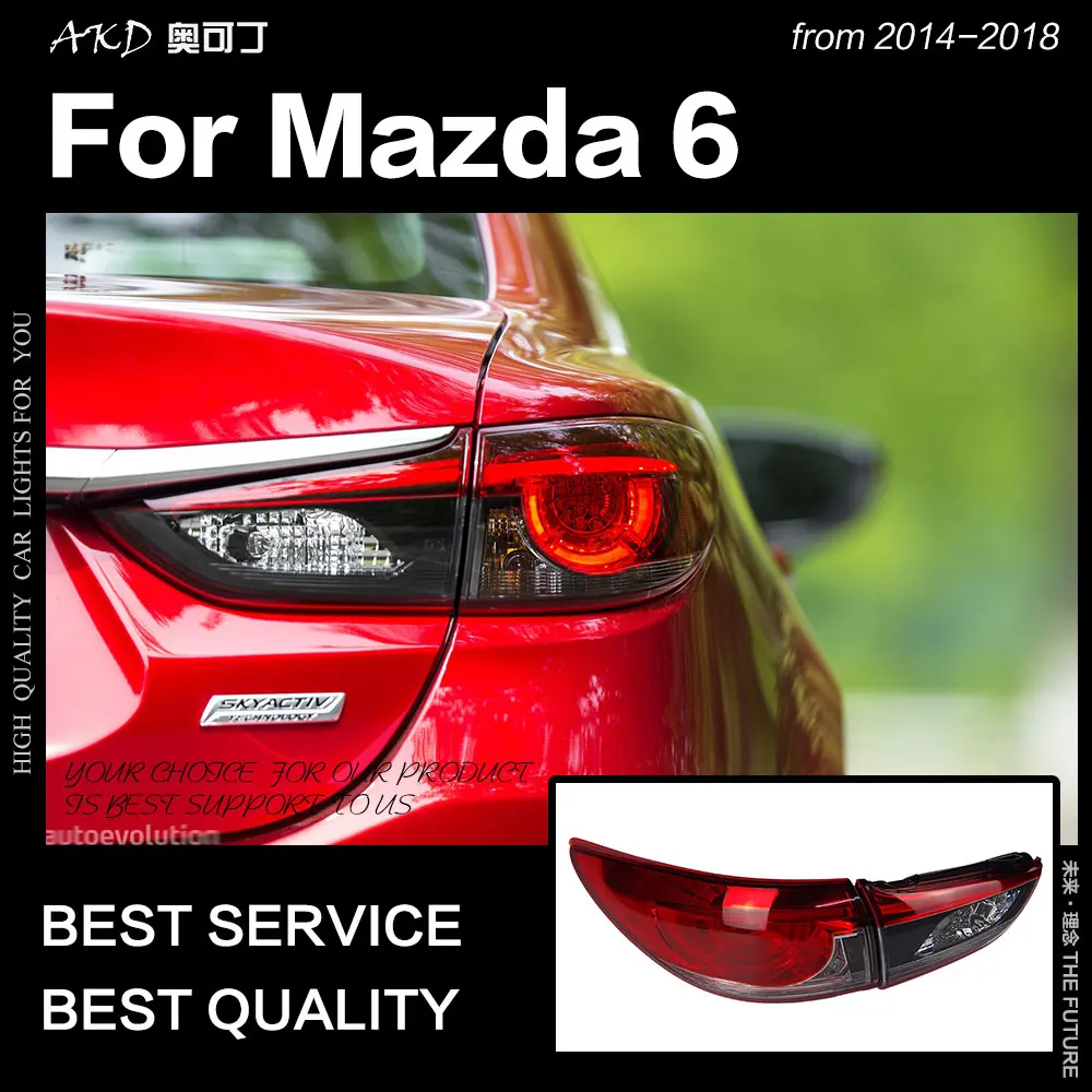 AKD автомобильный Стайлинг для Mazda 6 задние фонари- мазда 6 Atenza светодиодный задний фонарь светодиодный DRL сигнал тормоза заднего хода авто аксессуары
