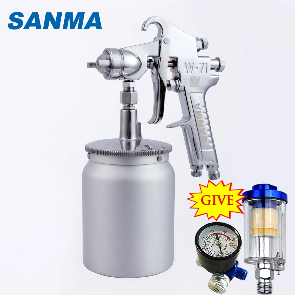 SANMA W 71 Siphon 1 0 мм/1 3 5 8 мм сопла пневматические мебель Primer отделка Краски спрей