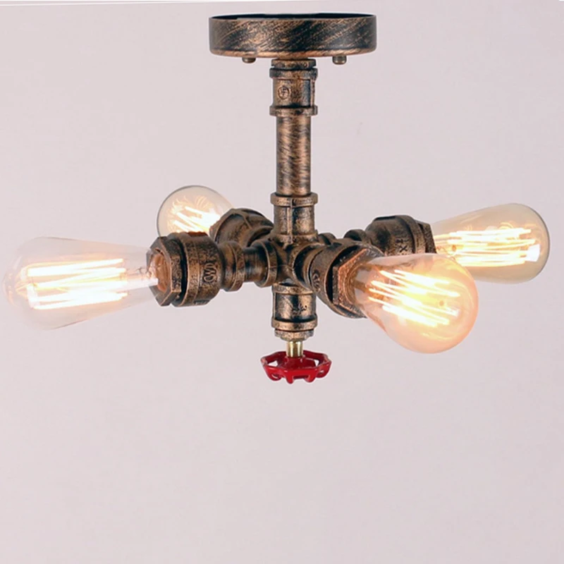 Винтажные креативные потолочные светильники с железной окраской E27 LED 220 В для