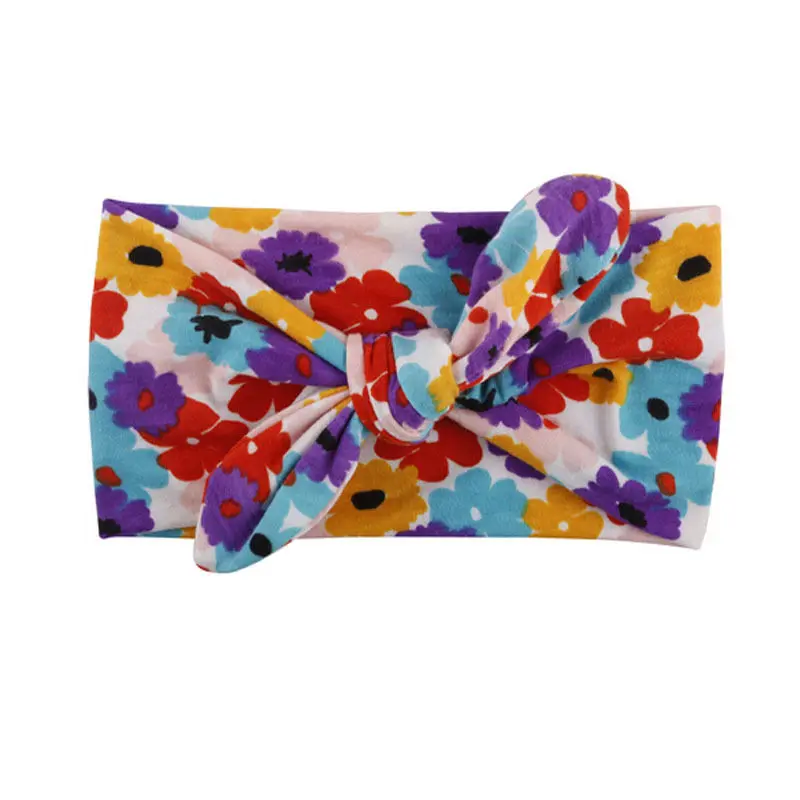 

2018 Cute Kids Girls Baby Headband Flower Floral Print Hair Band Accessories Cotton Lovely Headwear For Baby