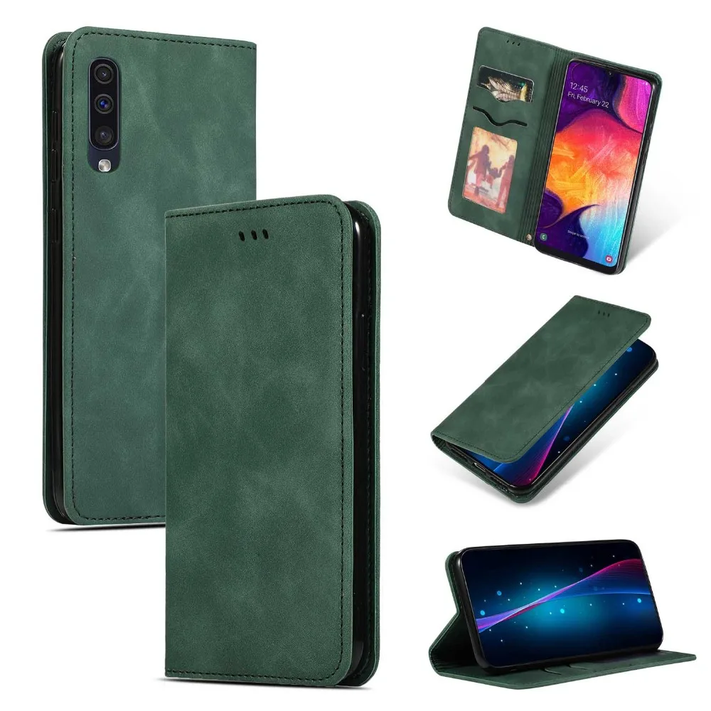 Чехол для samsung Galaxy A50, Роскошный Ретро флип-чехол из искусственной кожи, Магнитный кошелек, чехол с подставкой для samsung A50, A70, A40, A30