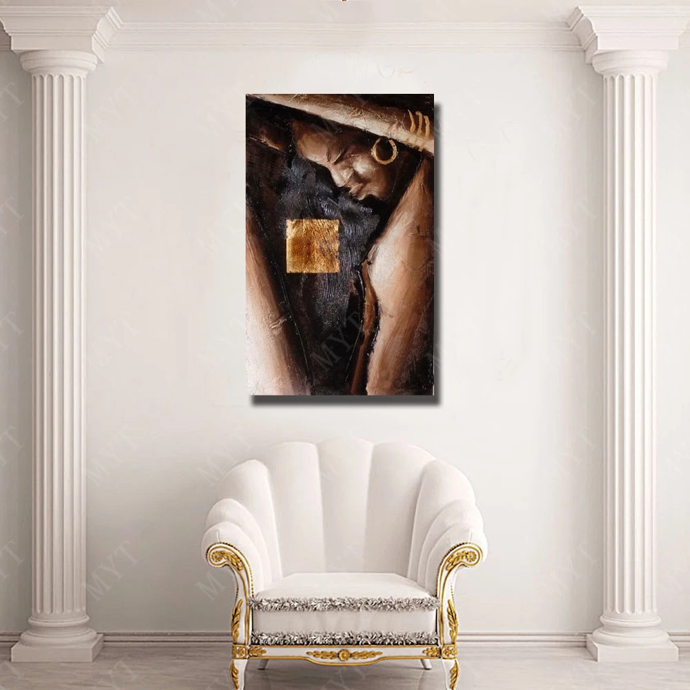 Бесплатная доставка Большая картина маслом на холсте африканская Обнаженная