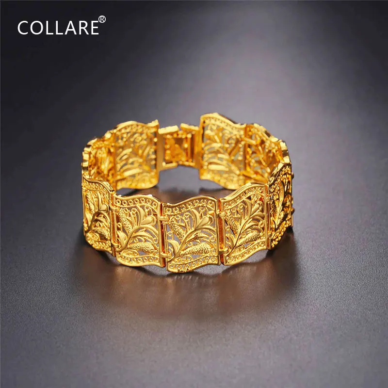 

Collare Vintage Big Flower Bracelet Men/ Women Fashion Jewelry Gold/Silver Color 22 MM Wide Chain Bracelets & Bangles H026