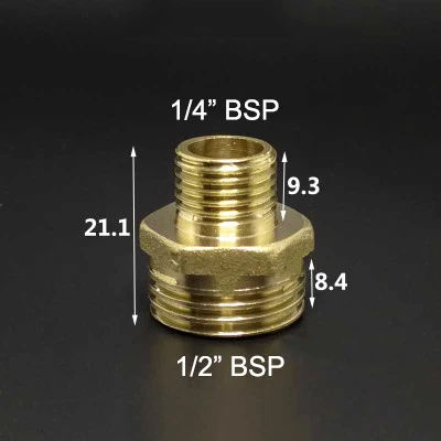 1/" 1/4" 3/" 1/2" 3/" 1" BSP Мужская резьба, латунный фитинг для труб, одинаковый редукционный шестигранный ниппельный соединитель, переходник - Цвет: NO11