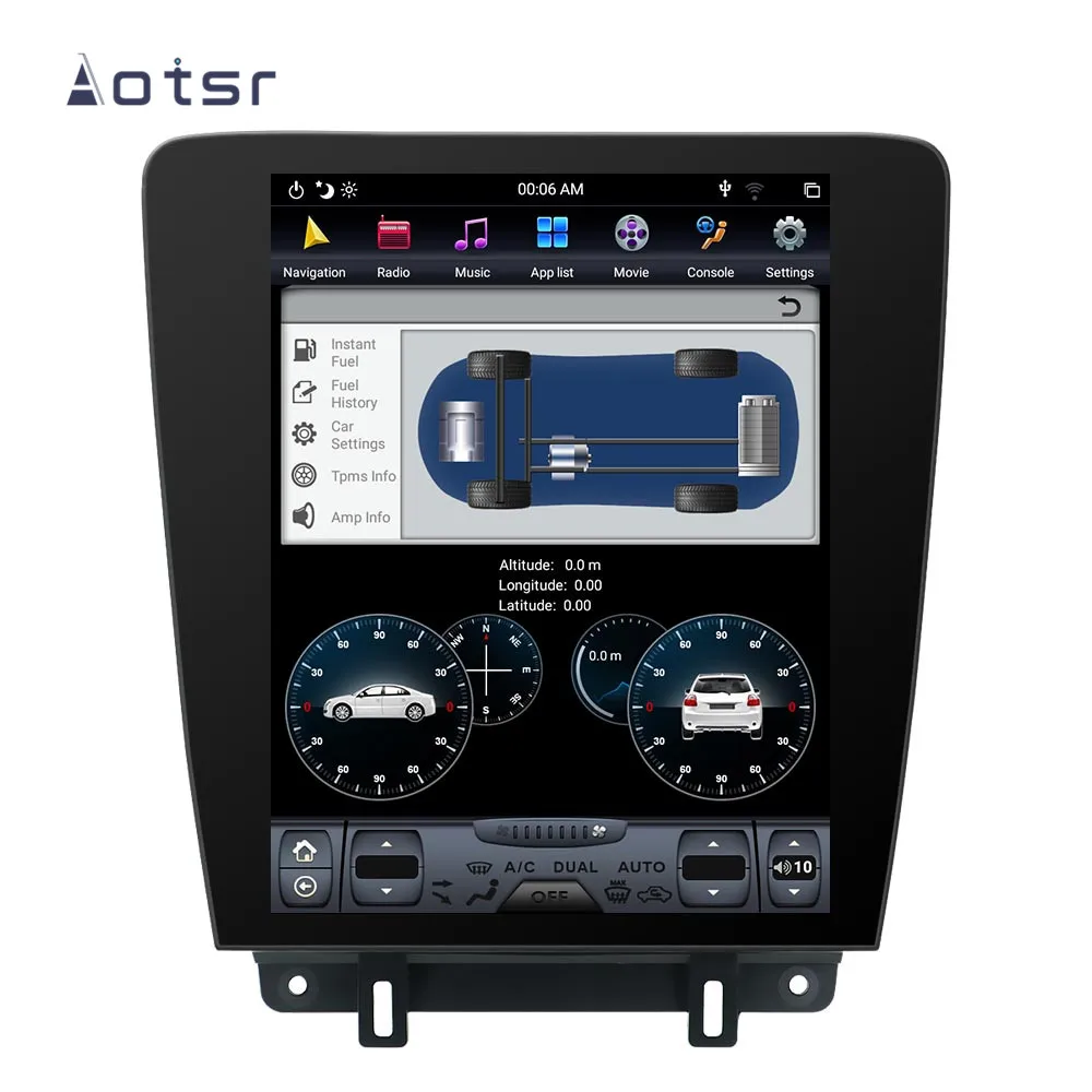 Android 8,1 Tesla стиль автомобильный DVD мультимедийный плеер gps навигация для Ford Mustang 2010- Автомобильный Радио кэш плеер головное устройство лента
