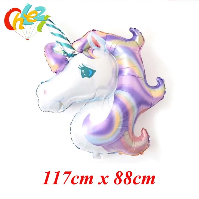 Light purple 1pcs 5 шт./лот воздушные шары Единорог 18 дюймов звезда круглый шар День Рождения Детские радужные шарики для декора единорог животные вечерние принадлежности - Цвет: Light purple 1pcs