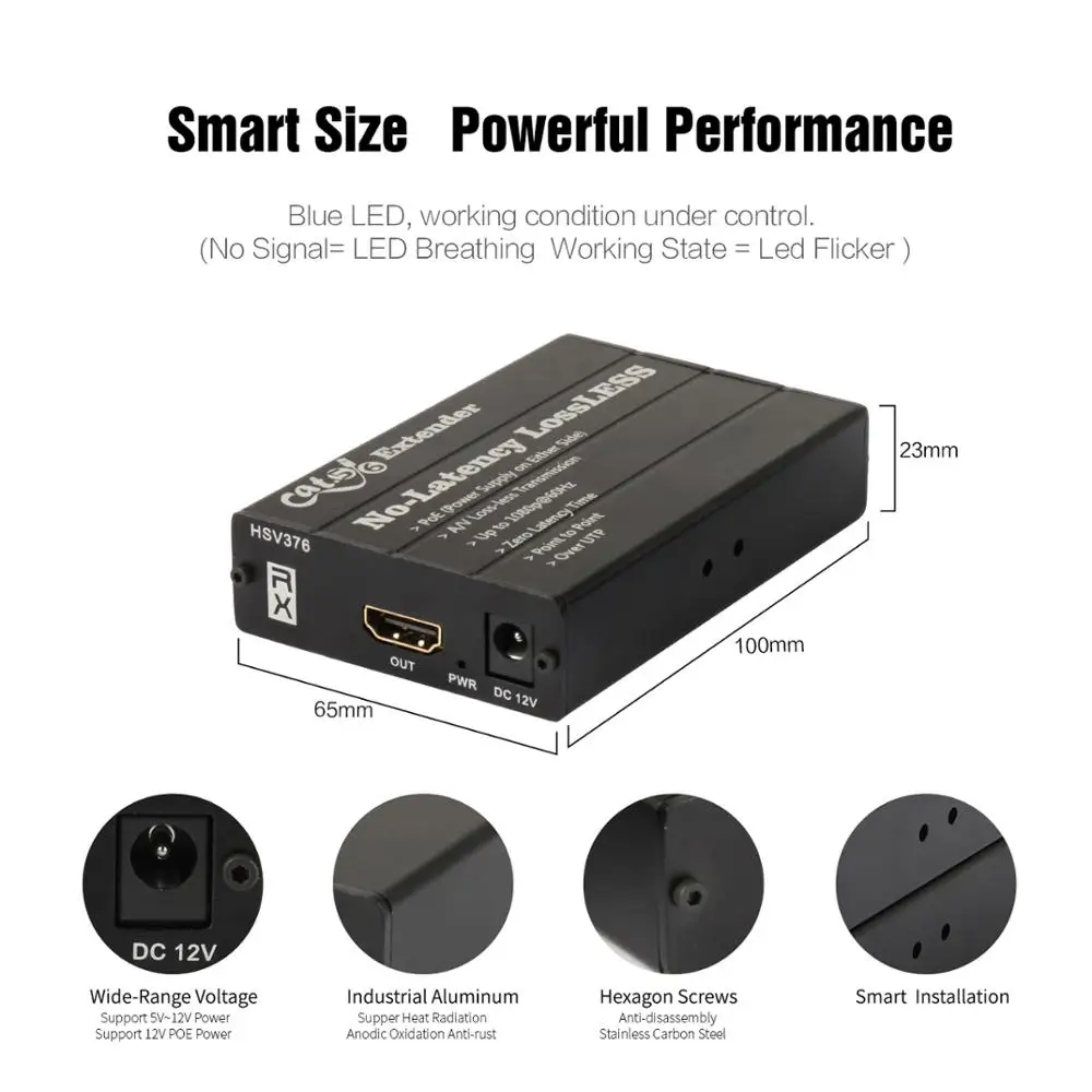 TreasLin HDMI Extender Over Single Cat5e Cat6 LAN Cable Point to over Up 120M for TV Box STB | Электроника