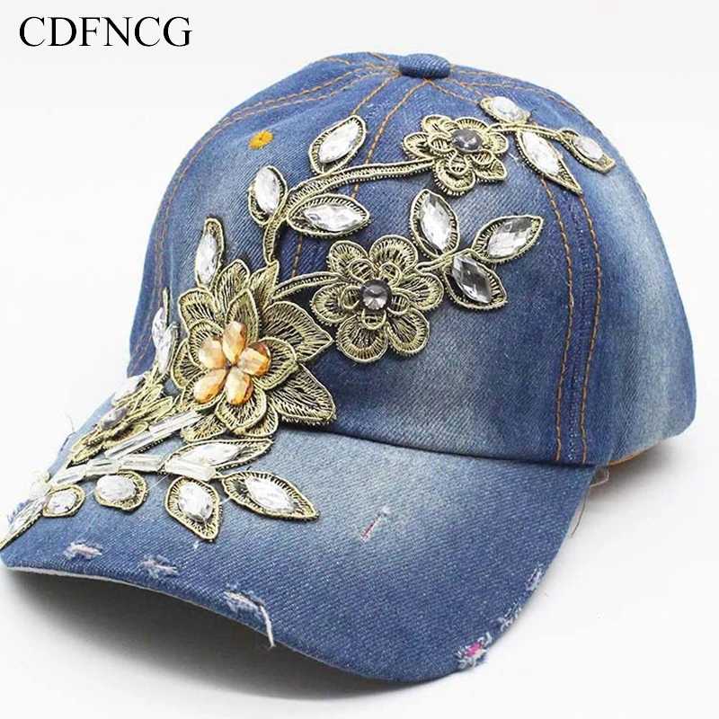 CDF 2019 модная винтажная бейсболка в стиле Snapback из джинсовой ткани с золотым