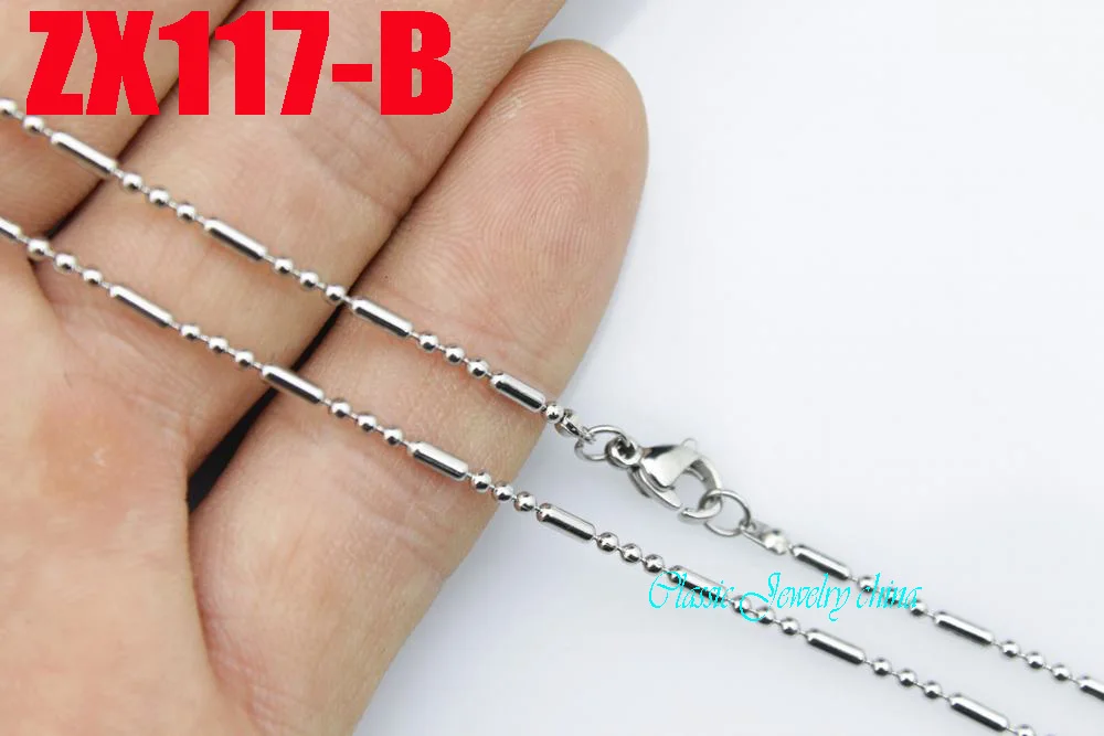 

14"-38" 1.5mm 3+1 ball chain with lobster clasp stainless steel necklace fashion beads chain women jewelry chains 20pcs ZX117-B