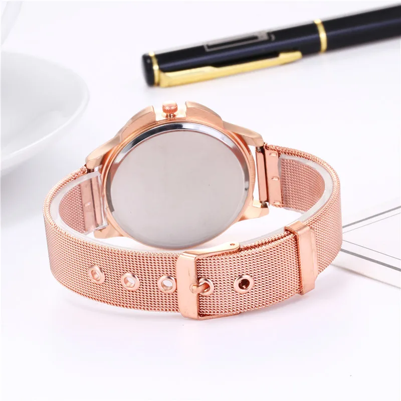 Новые модные женские туфли часы розового золота кварцевые Wristwtahces montres femme