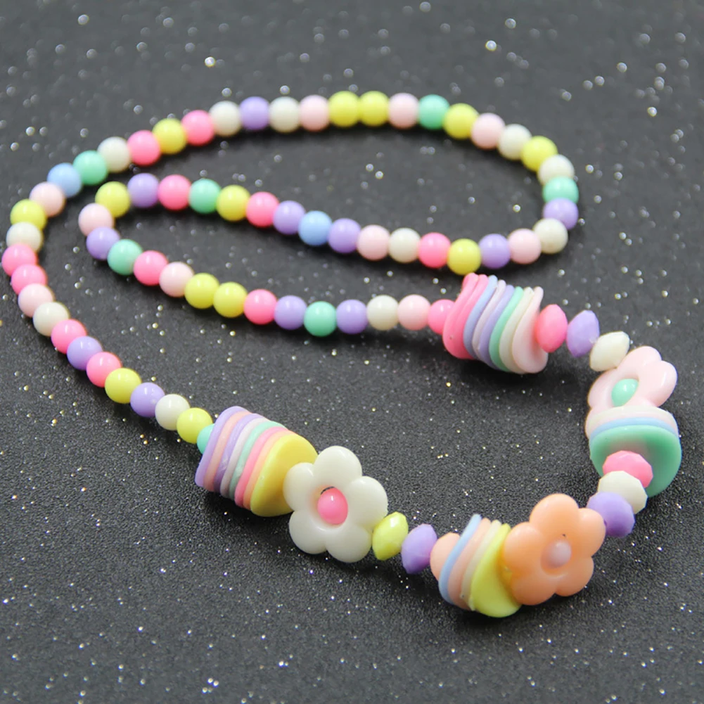 

Mixed Color Acrylic Spacer Beads Elastic String Kids DIY Bracelet Jewelry Toy Intelligence Developmental Toys gift for children