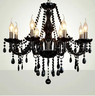 Современный блестящий черный хрустальный Люстра светильник Потолочный