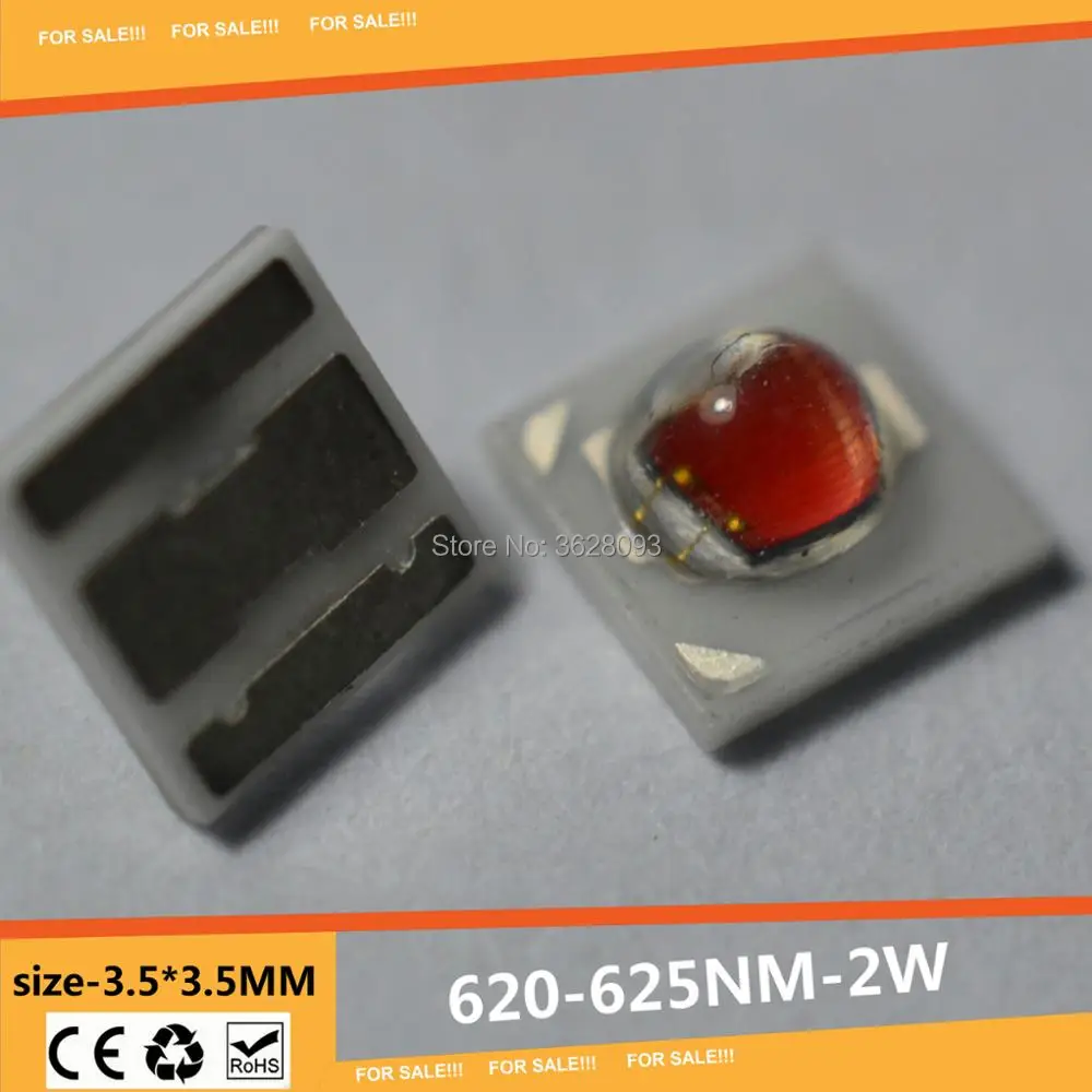 40 шт. 3535 1 Вт 2 Вт SMD светодиодный лазерный диод 2V 3V 500ma 350MA красный 620-625NM желтый 1800k инфра красный темно-красный цвет 610nm 615nm красного, синего, зеленого и желтого цвета