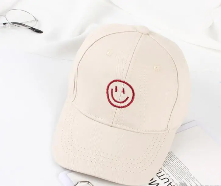 Smile beige Новинка года, Детские кепки-бейсболки высокого качества, Модная Джинсовая с надписью, джинсовая кепка для маленьких мальчиков и девочек, солнцезащитная Кепка для От 2 до 7 лет - Цвет: Smile beige
