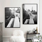 Для студийной съемки в стиле ретро постер Монро на балконе Ambassador в Нью-Йорк постер Холст Искусство принты Винтаж Декор