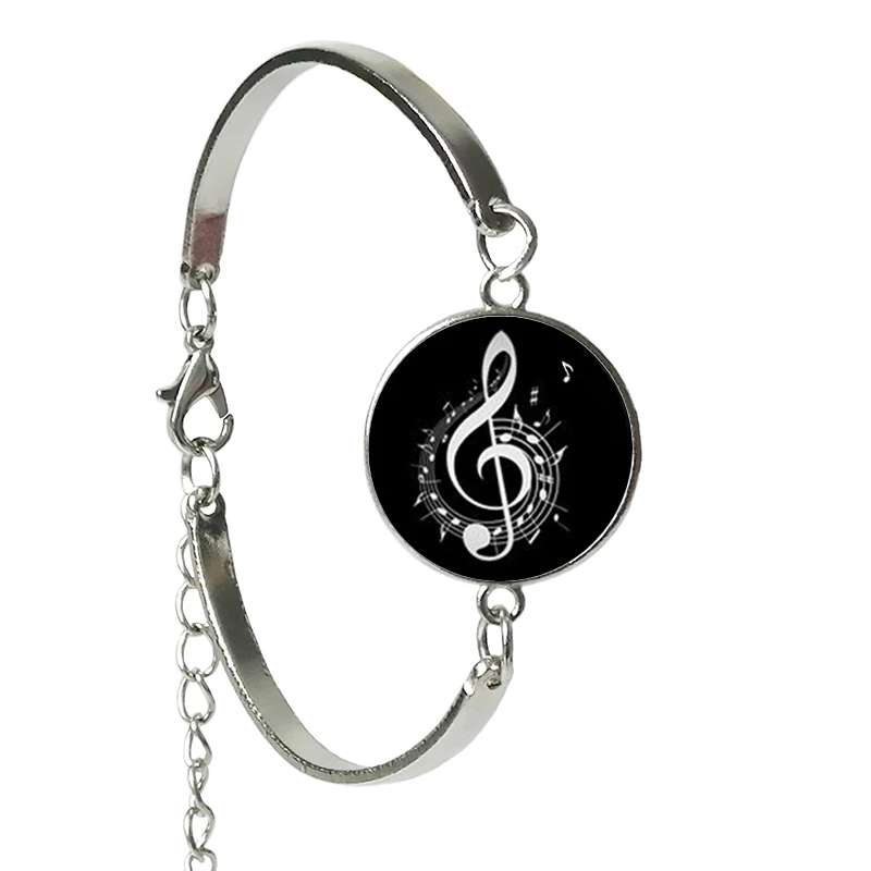 

Brand Vintage musical note bracelet charm fancy music heart musician jewelry retro Christmas snowflake women gifts