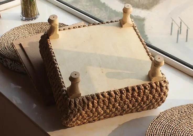 Ручной Ротанг чайный журнальный столик с хранения японский балкон Bay окно