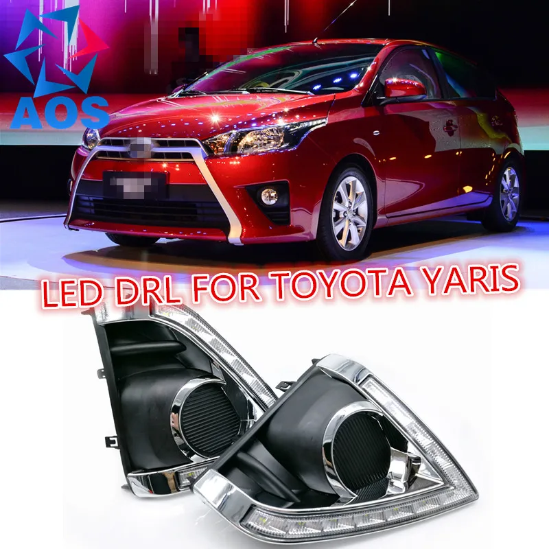 2 шт./компл. 6000 К автомобиль дневной свет DRL Габаритные огни для Toyota Yaris 2013 2014 2015