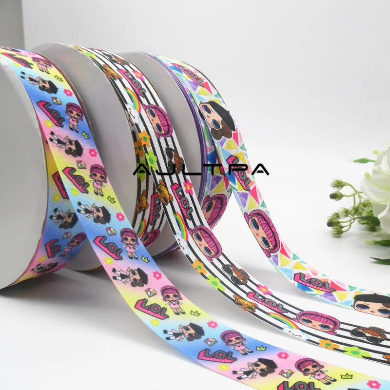 

1000Yards 3.8mm Width Cute Cartoon Printed Grosgrain Ribbons Gift Packaging DIY Handmade Materials Birthday Decoration