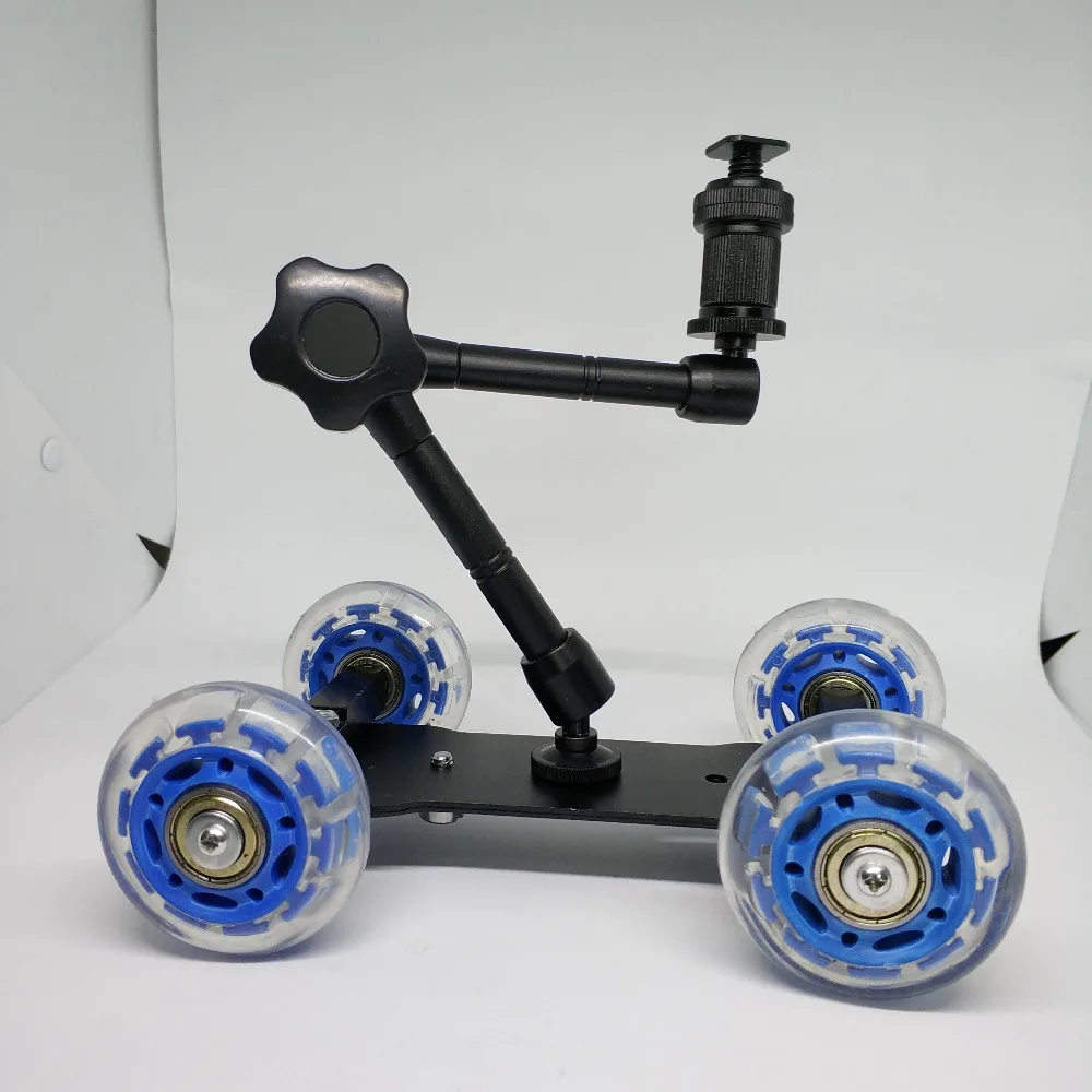 Kaliou Dolly Car + 11 ''Волшебная рукоятка настольная Мобильная роликовая видеокамера