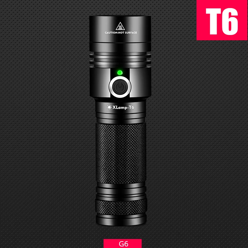 T6 NO BATTERY SHENYU светодиодный фонарик супер яркий фонарь с прямой зарядкой 26650 перезаряжаемый фонарь водонепроницаемая лампа индикатор батареи для пеших прогулок, кемпинга - Испускаемый цвет: T6 NO BATTERY