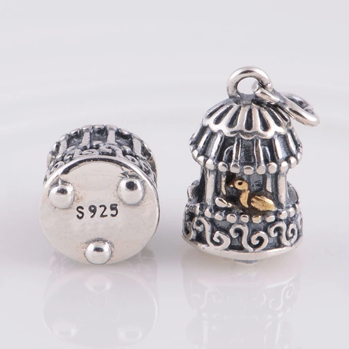 NEW Fits Pandora Charms Bracelet 925 Sterling Silver Beads Golden Nightinggale Bird Charm DIY Making Necklaces &amp Pendants | Украшения и