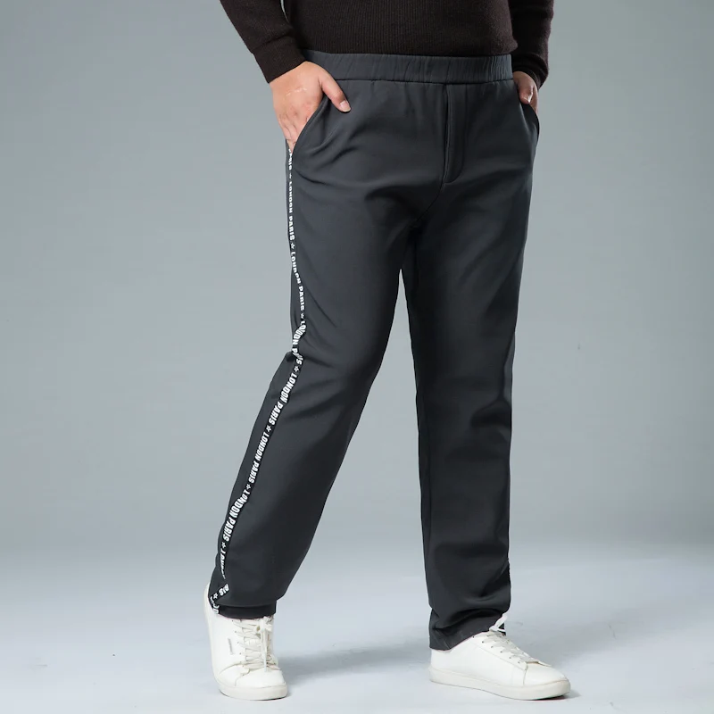 6XL 5XL Men Fleece Thick Pants Outside Winter Velvet Warm Thermal Mens Wool Sweatpants Heavyweight Zipper Trousers male joggers