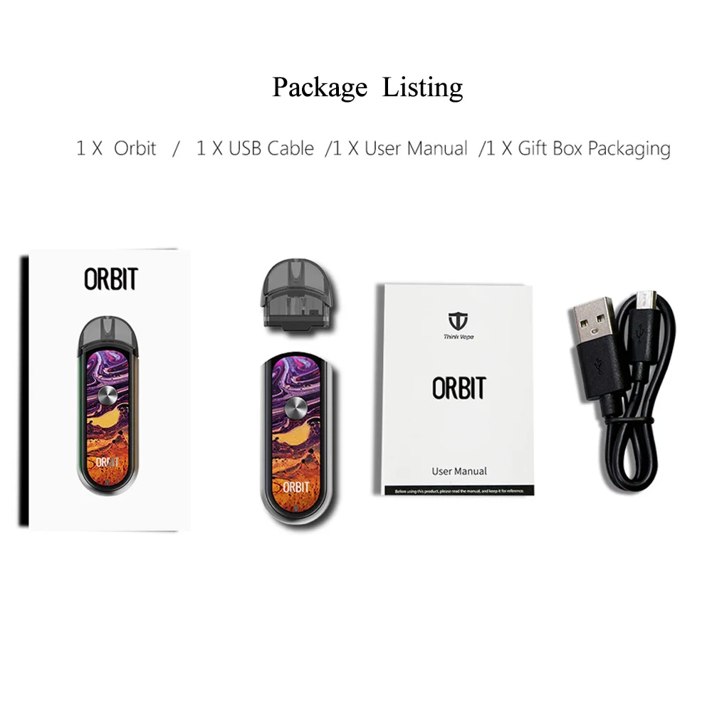 Новейший вейп набор Think vape orbit Pod Kit встроенный мини карандаш 1000 мАч с электронной