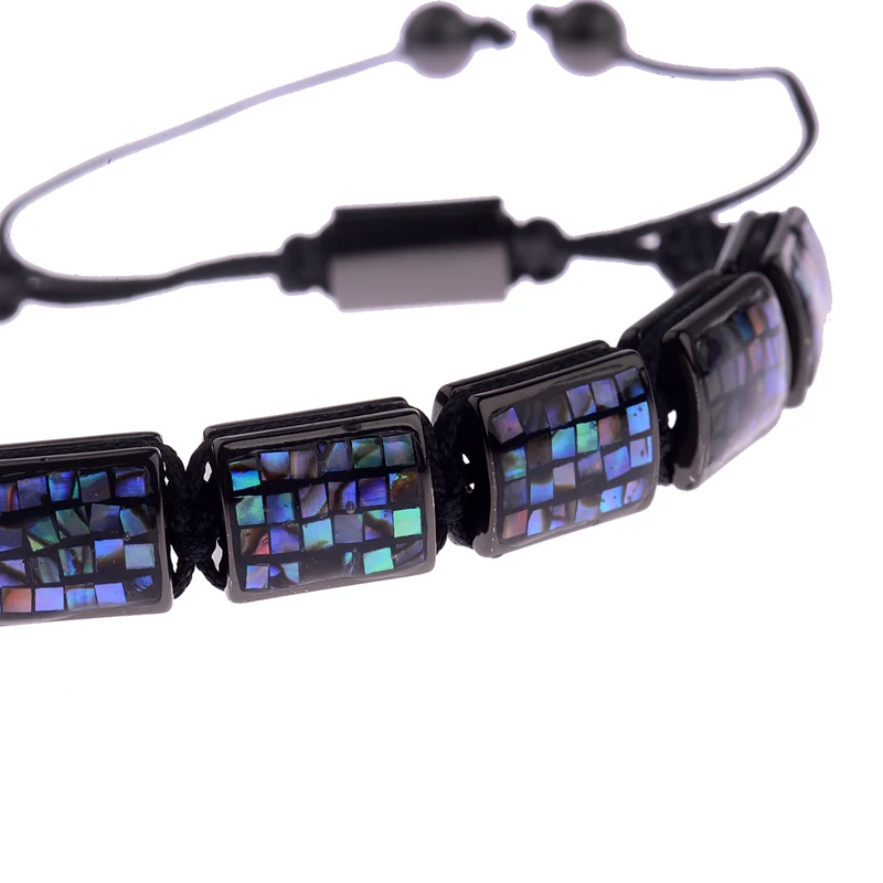 Женский браслет Amader квадратный из абалона с шариками 10 мм AB1241|bracelets for|beads bracelets for