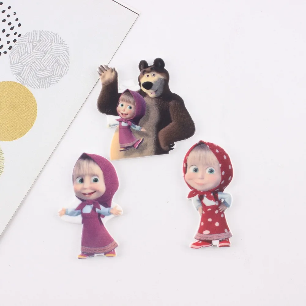10 шт./лот kawaii planar Смола девочка и медведь кабошоны плоская задняя сторона
