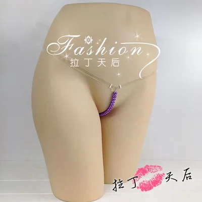 Хит сексуальные женские бесшовные трусики с жемчужинами большие размеры