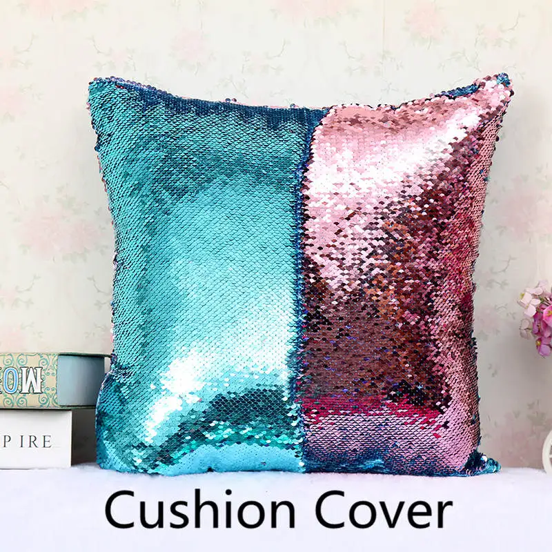 light blue pink DIY Русалка подушка со стразами чехол волшебный Хамелеон Подушка Чехол 40X40 см изменение цвета Двусторонняя Подушка Чехол для домашнего декора - Цвет: light blue pink