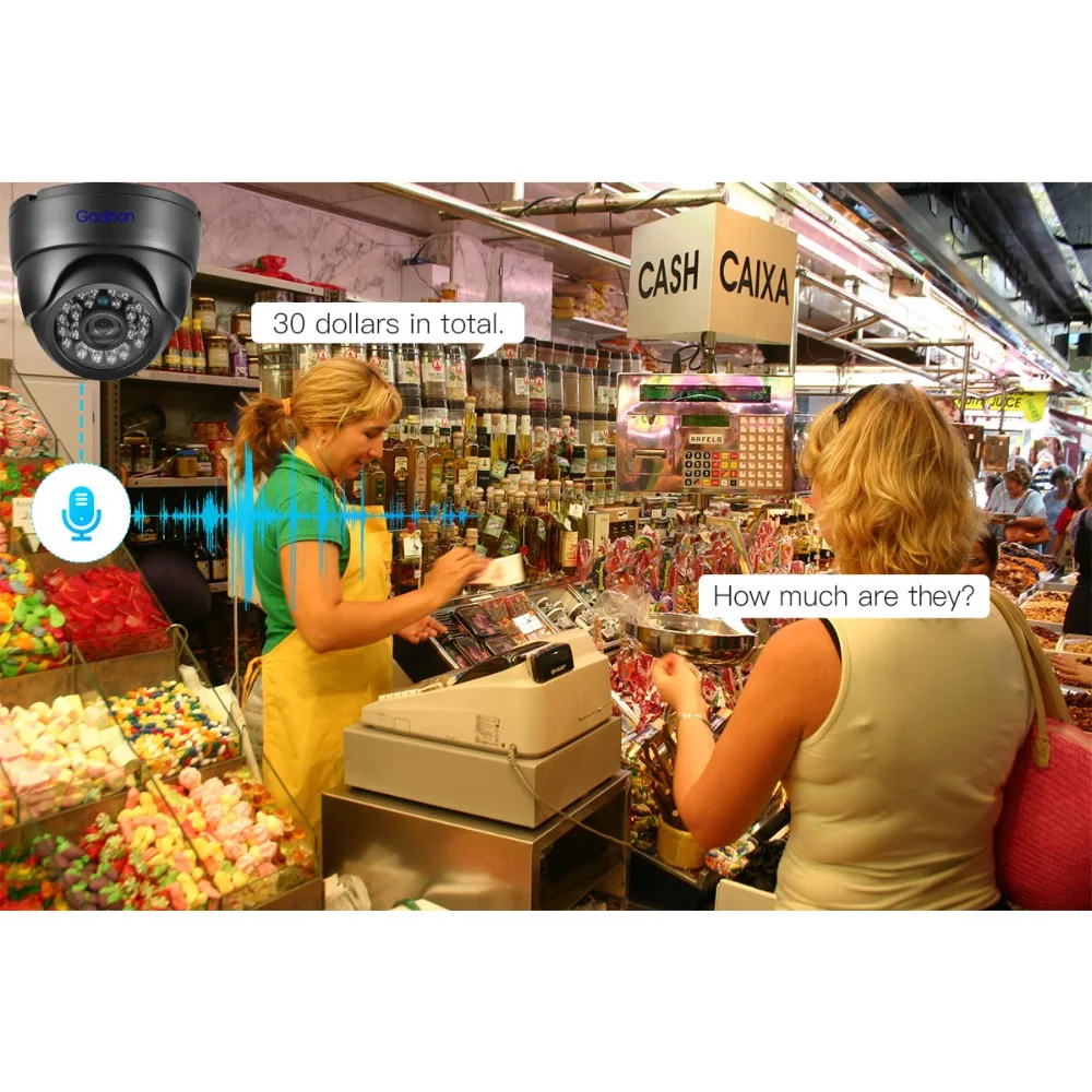 Gadinan IP Камера 5MP 2592*1944P SONY IMX335 Ночное видение аудио Micphone купол 3MP 2MP Full HD PoE