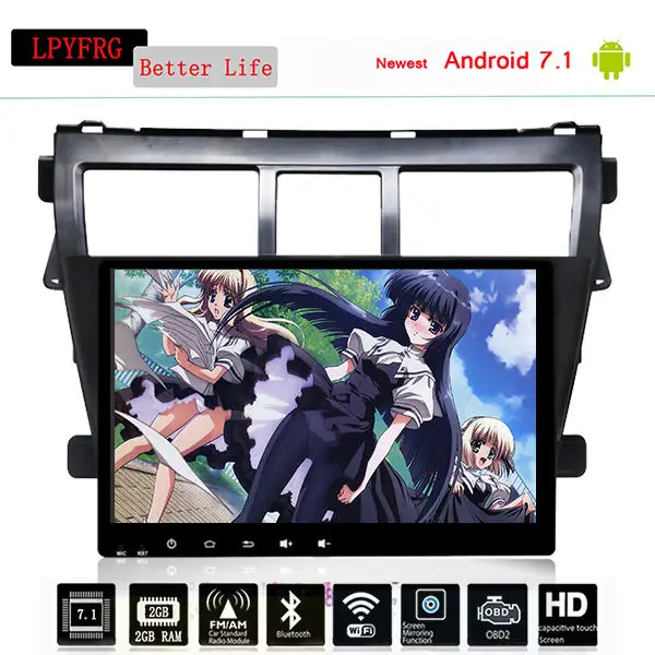 Автомагнитола LPYFRG 9 дюймов android 10 0 GPS DVD DVR Aux Mirror Link для Toyota Vios 2007 2008 2012|car gps dvd|gps dvdgps