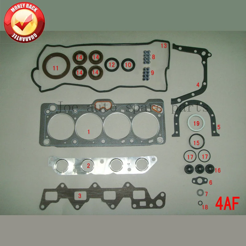 Полный комплект для двигателя 4AF 4AFE полный прокладок Toyota Corolla/Carina/CELICA 1587cc 1 6 л 1987