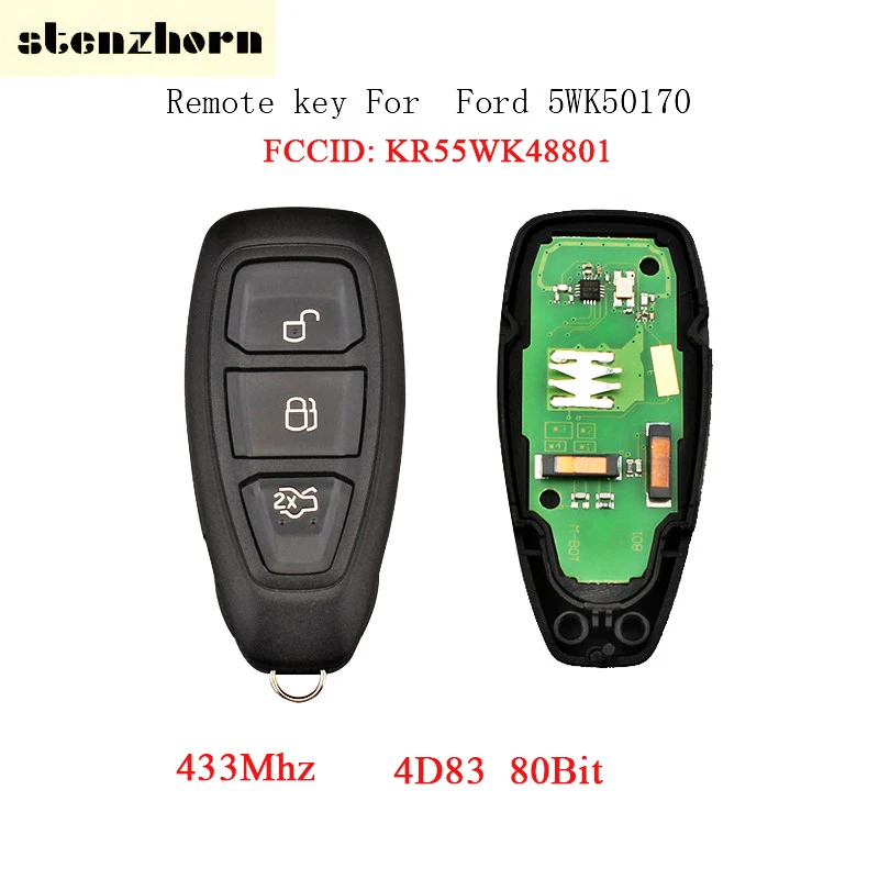 Stenzhorn 433 мГц 3 кнопки полный умный пульт дистанционного ключа для Ford Fiesta Focus C Max Keyless