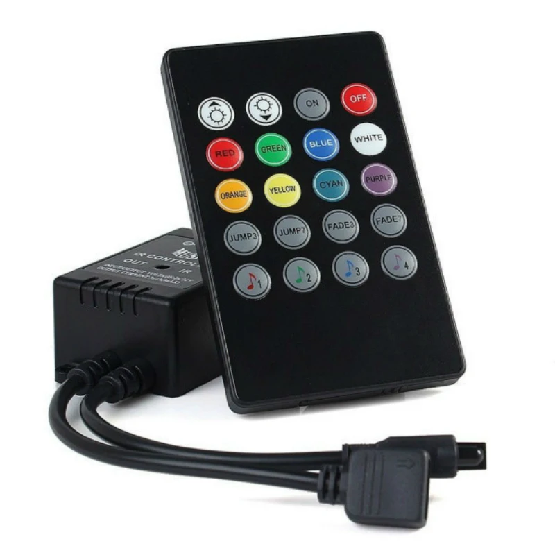 Новый 20 клавишный 12-24 в 72 Вт 38 кГц музыкальный IRController черный звуковой датчик пульт
