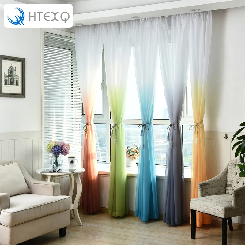 HTEXQ Фотофон с градиентом рампа для занавесок прозрачная оконная занавеска