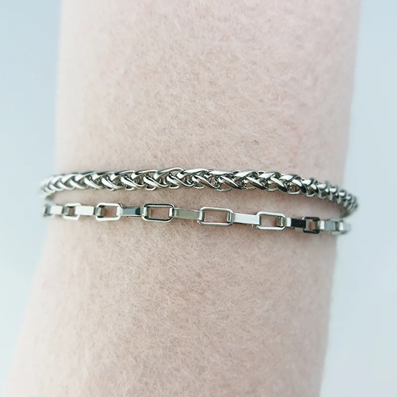 

European and American style ladies silver bracelet round hip hop punk bracelet free shipping