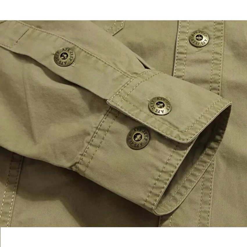 2019 New Fashion AFS JEEP Shirt Men's Long Sleeve Casual Male Brand Shirts Slim Fit French Cuff Dress For Men 75 | Мужская одежда