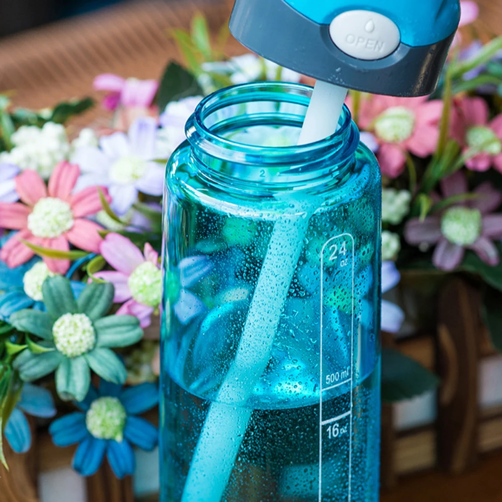 700 мл откидной крышкой Бутылки для воды спорт питьевой Пластик Портативный