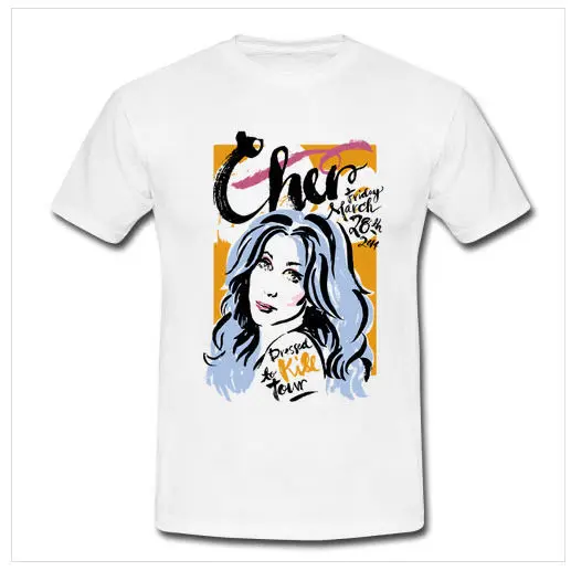 Новый Шер &quotd2k Tour 2014&quot Группа Sz: S M L XL 2XL 3XL whitecasual короткий рукав футболки