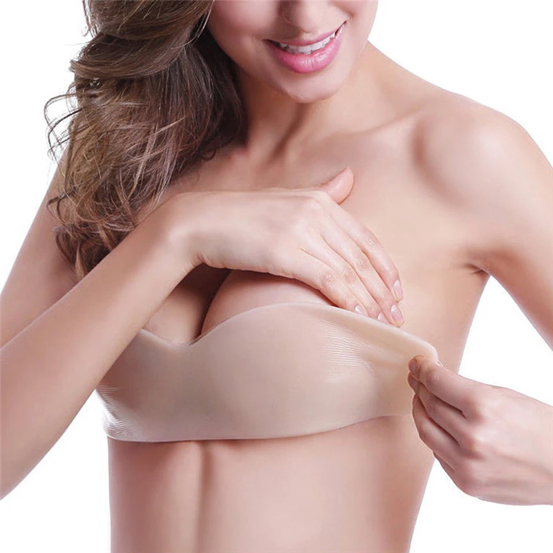 Sexy Lingerie Invisible Reusable Silicone Adhesive Seamless Bras For Women Push Up Bra Strapless Brassiere Femme Wedding Party veni lynn cat head shape women sexy invisible silicone seamless ladies bra padded strapless sticky push up lingerie skin