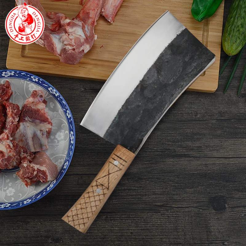 DENGJIA, китайский традиционный ручной ковки, кухонный нож, нож для резки костей, острый и прочный нож шеф-повара, экономичная ручка