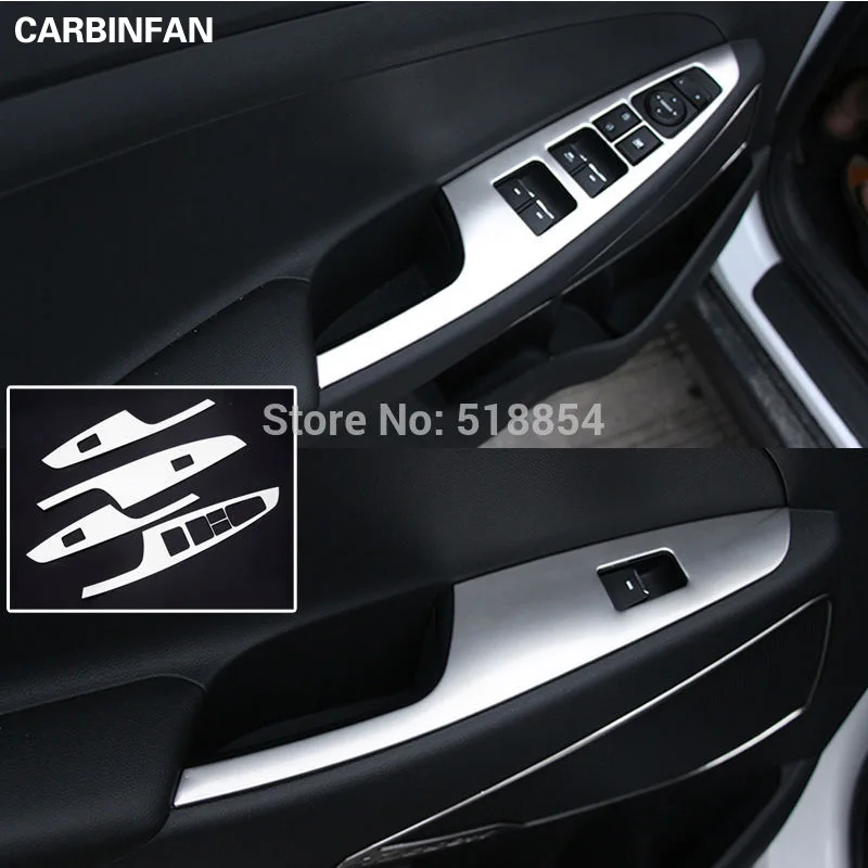 ACCESSORIES FOR 2015 2016 HYUNDAI TUCSON TL CHROME INTERIOR DOOR WINDOW SWITCH PANEL COVER TRIM BEZEL MOLDING GARNISH Sticker | Автомобили