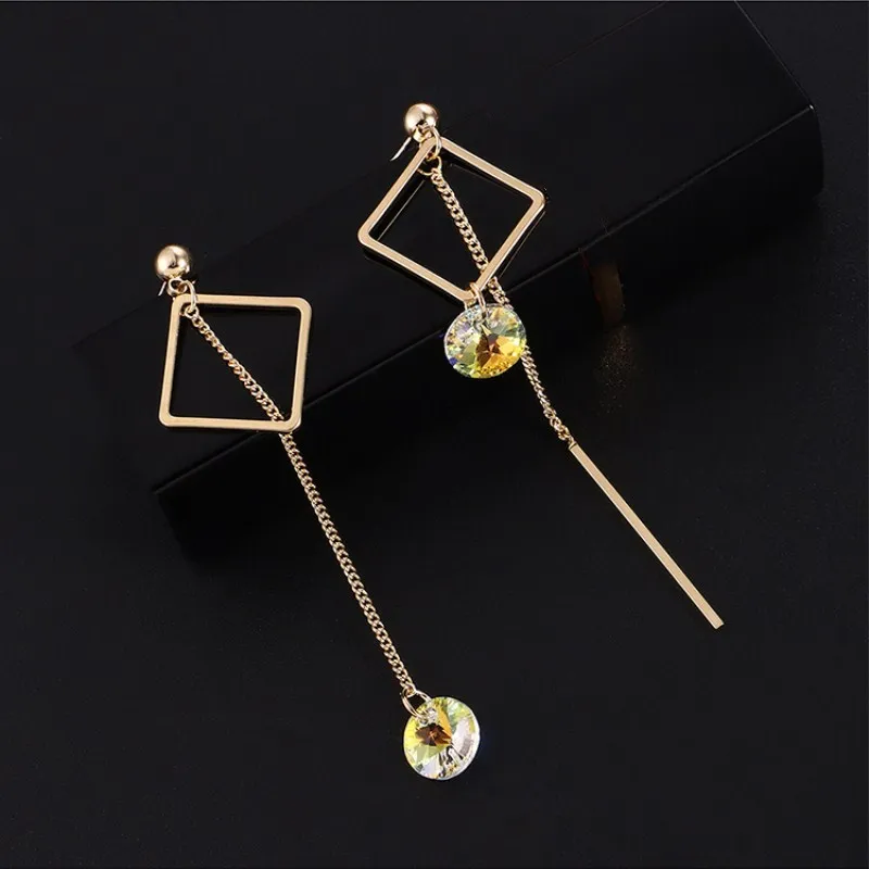 Корейская Асимметричная серьга с кристаллом от swarovski для женщин 2019 Ms украшения